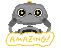 Robot Wow Sticker by cabuu