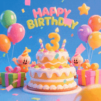 llwuStudio01 celebration birthday cake confetti GIF