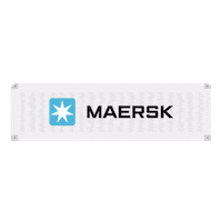 Maersk_official logo rainbow ocean airplane Sticker