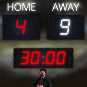 Home: 4, Away: 9