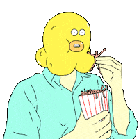 Excited Eating Popcorn Sticker by Originals