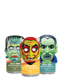 Trick Or Treat Halloween Sticker by Harmon's Non-Alc Craft Beer