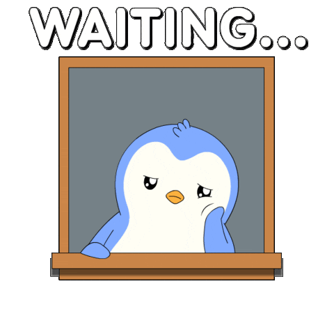 Sad Still Waiting Sticker by Pudgy Penguins
