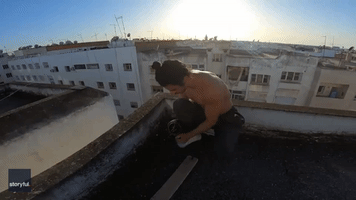 Daredevil Shows Off Terrifying Rooftop Workout Routine
