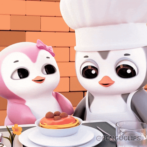 Penguclips giphyupload penguin adorable home cooking GIF