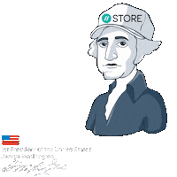 George Washington Hello Sticker by $STORE