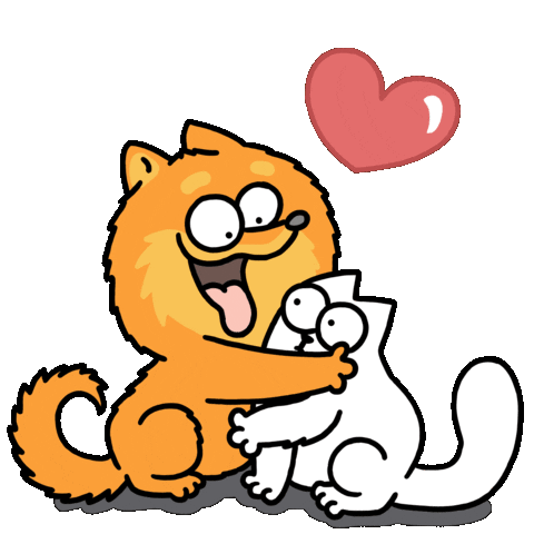 Cat And Dog Love Sticker by Simon's Cat