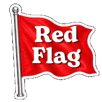 Warning Red Flag Sticker by NZ Collab