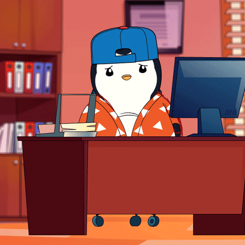 Tired At Work GIF by Pudgy Penguins