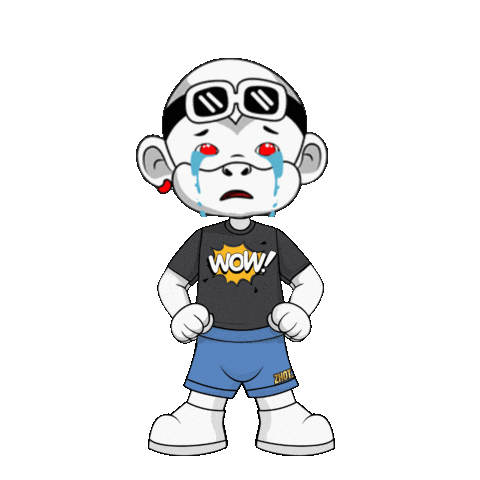 White Monkey Wow Sticker by Zhot