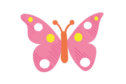 pixels_and_points pink nature spring butterfly Sticker
