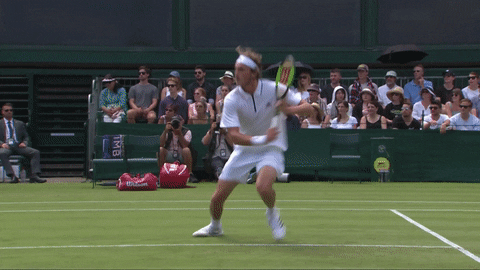 tennis fall over GIF by Wimbledon
