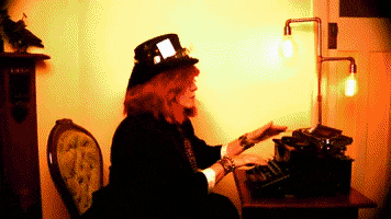 thebrassharpies rainbow surreal typing tesla GIF