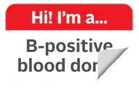 Blood Donor B Positive Sticker by Canadian Blood Services