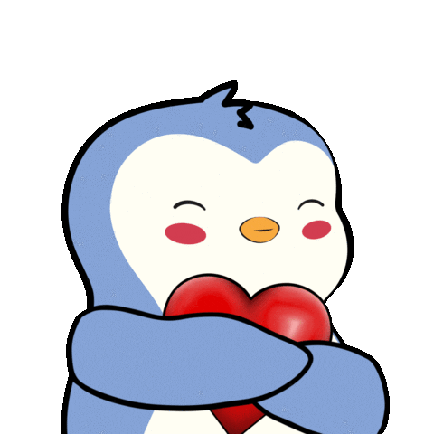 pudgypenguins giphyupload love heart nft Sticker
