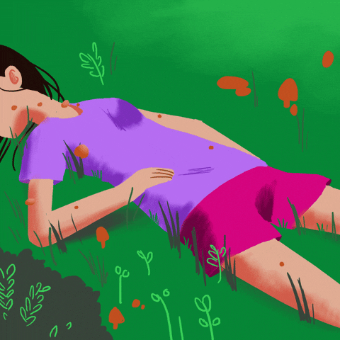 percolategalactic girl nature sleeping growth GIF
