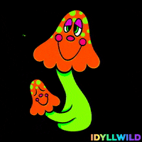 Ephemera love heart eye mushroom GIF