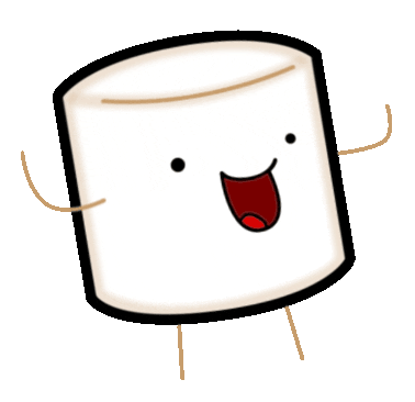 Hawkonkon giphyupload happy yay marshmallows Sticker