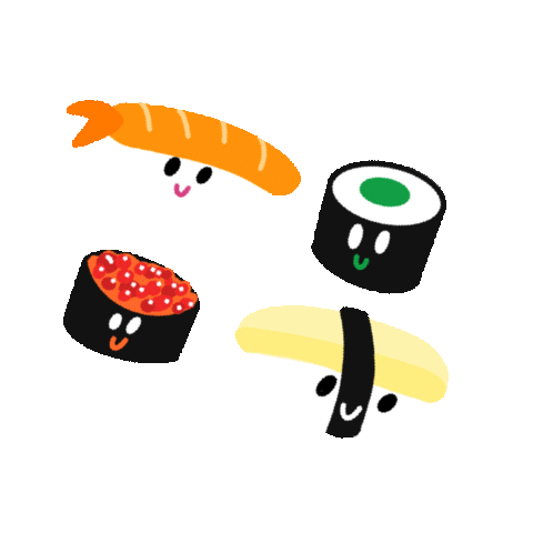 shbrnk eat sushi roll sashimi Sticker