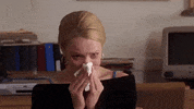 Movie gif. Rachel McAdams as Regina George in Mean Girls holds a tissue to her nose, appearing tearful, and then flips her hands and shakes her head as if to say, "I don't know."