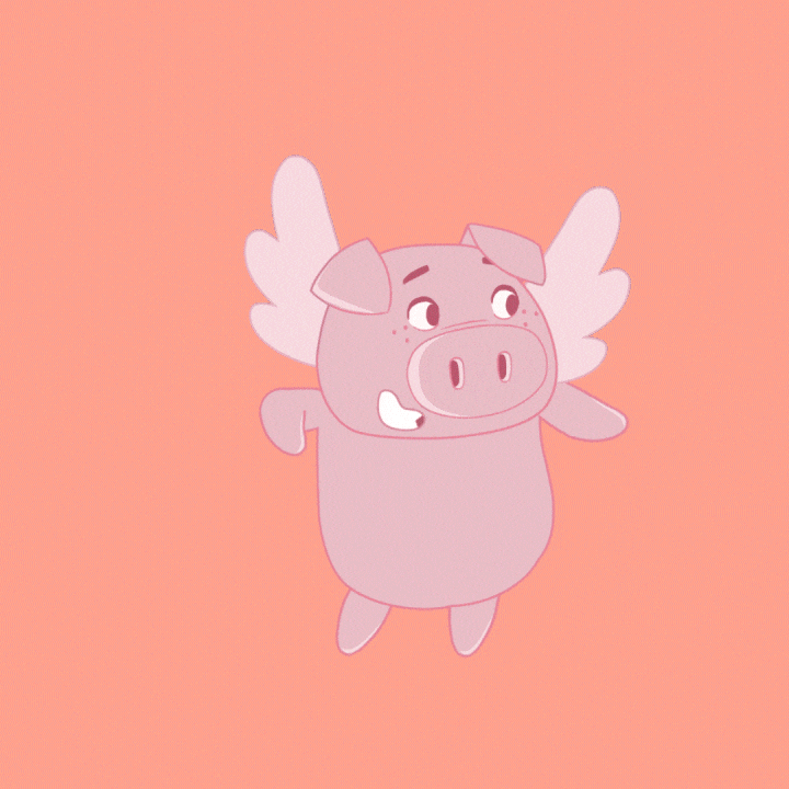 Happy Flying Pig GIF by PositivelyPigasus