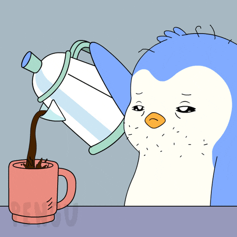 Tired Good Morning GIF by Pudgy Penguins