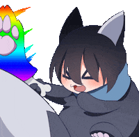 Kokuyoku_Hyolan happy anime dog yeah Sticker