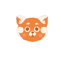 Ilustracici red worried red panda ilustracici Sticker