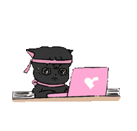 Cat Working Sticker