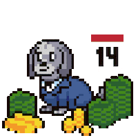 April 15 Money Sticker by Abstract HotDogs