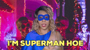 ComedianHollyLogan halloween mask superhero superman GIF
