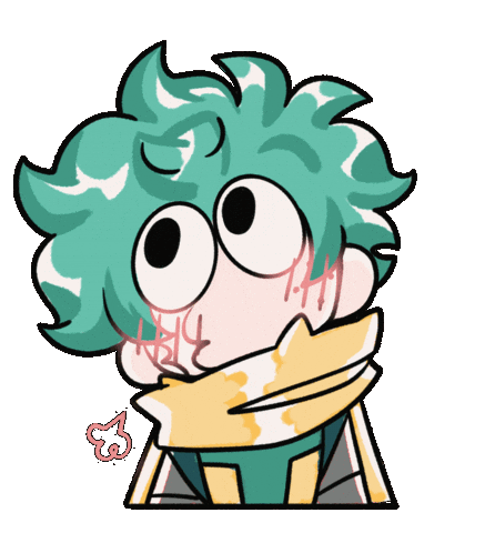 Embarrassed Izuku Midoriya Sticker