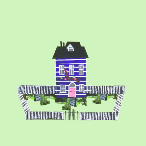 ImyGeorge home flowers house butterfly GIF