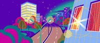 AlexDok art illustration retro car GIF