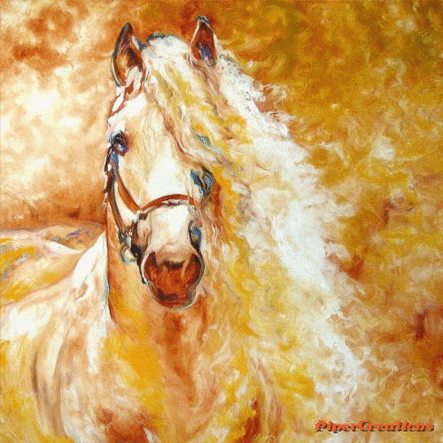Pipercreations Horse Oilpainting Nature Animals Art GIF