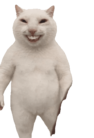 Happy White Cat Sticker