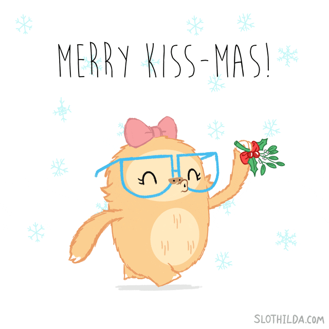 Merry Christmas Kiss GIF by SLOTHILDA