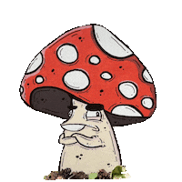 Angry Mushroom Sticker by Mike Bennett Art