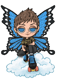 Butterfly Rollerblading Sticker by Camilla Art Illustrations