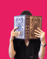 jennrobbins pink book reading peek GIF