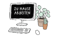 dillekamillede homeoffice zuhause arbeiten zu hause Sticker
