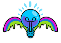 Double Rainbow Neon Sticker
