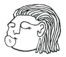 thefacesofandie art sticker face bubble Sticker
