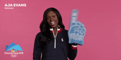 pyeongchang 2018 foam finger GIF by NBC Olympics