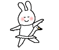 akiillustrations rabbit かわいい ballet うさぎ Sticker