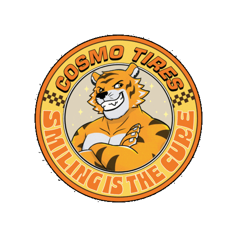 Mucho Macho Smile Sticker by Cosmo Tires