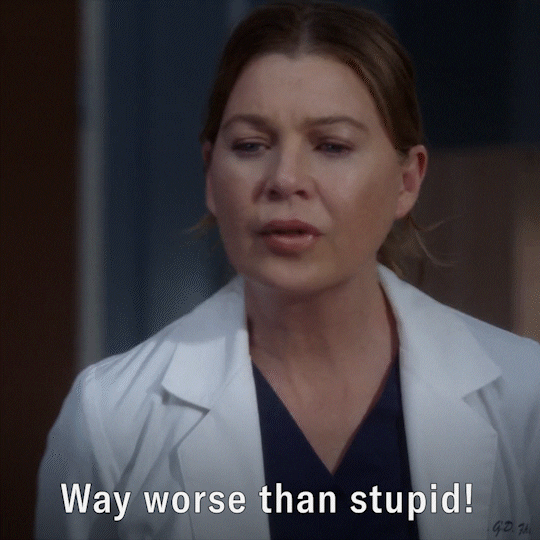 Youre Stupid Greys Anatomy GIF by ABC Network