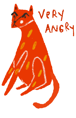 Angry Cat Sticker by Doodleganger