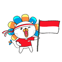 merah putih wink Sticker by Lazada