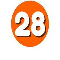 Orange Number Sticker